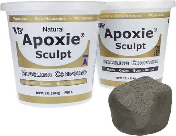 Aves Apoxie Sculpt - 2 Part Modeling Compound (A & B) - 4 Pound, Apoxie Sculpt for Sculpting, Modeling, Filling, Repairing, Easy to Use Self Hardening Modeling Compound Natural