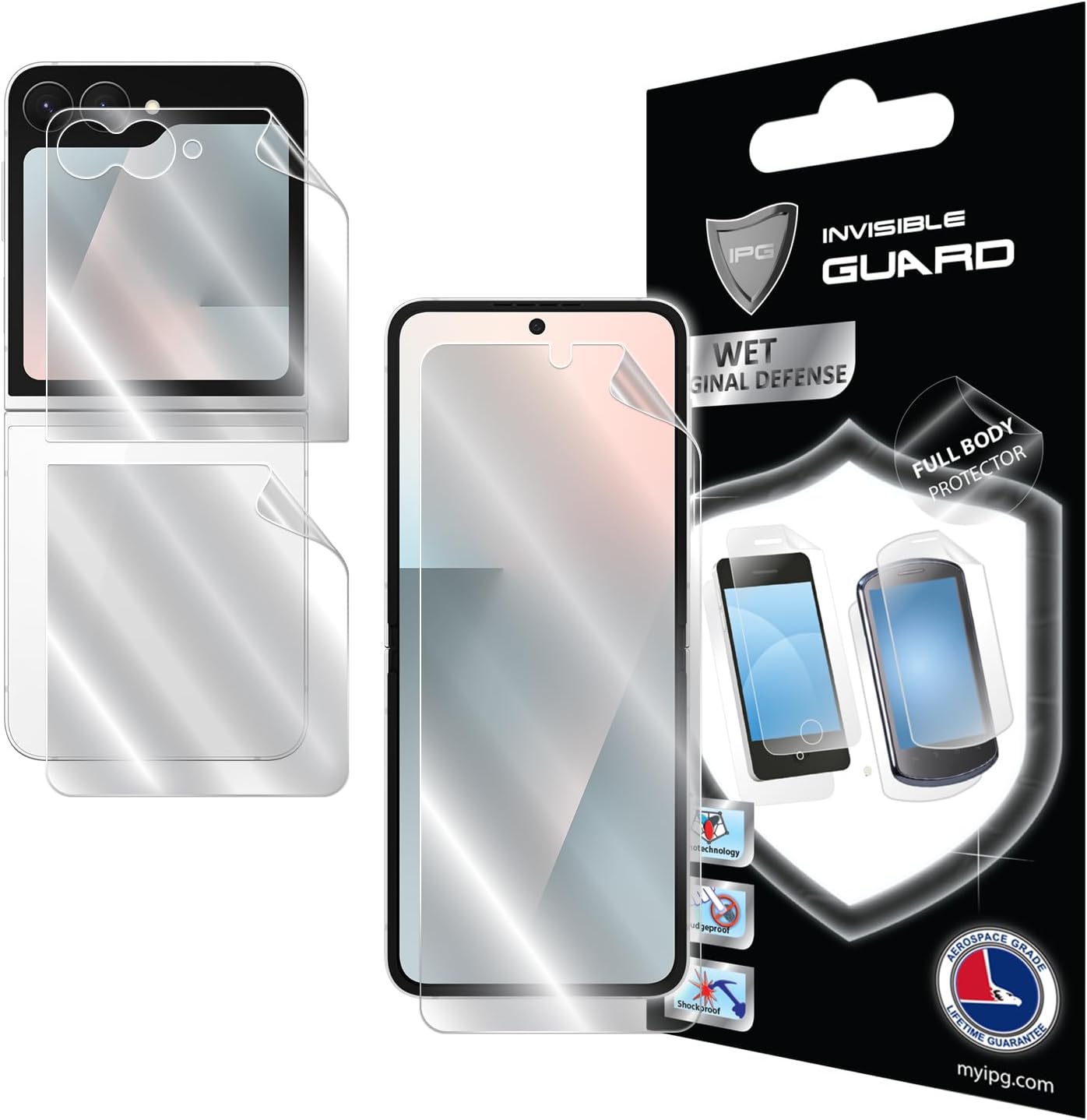 IPG Hydrogel Protector for Samsung Galaxy Z Flip 7 FE Interior and Rear