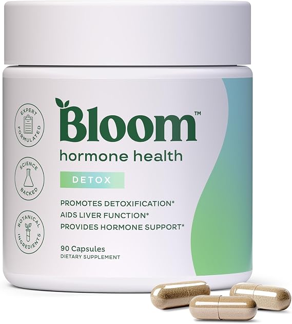 Bloom Nutrition Hormone Support Capsules for Women, Detox, 30 Servings