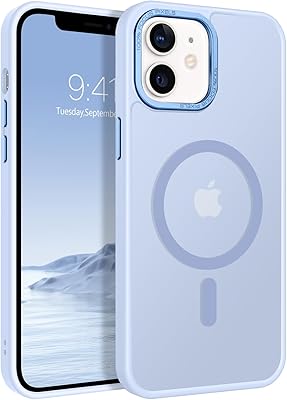 BENTOBEN Magnetic for iPhone 12 Case, iPhone 12 Pro Case [Compatible with Magsafe] Translucent Matte Case Slim Thin Shockproof Women Men Girl Protective Case, Light Blue
