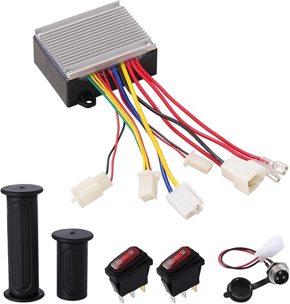 KAMIER 24V Controller Kit Replacement for Razor MX350 MX400 ZR350 SX350 Mcgrath Dirt Bike E325 E300 E300S E200 E200S Pocket Mod Electric Scooter Control Module Charger Port Switch Handlebar Grip Parts