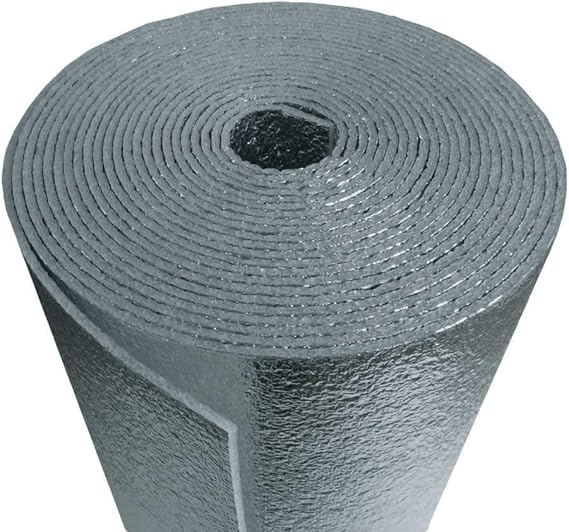 US Energy Products Heat Reflecting 3mm AD3 (1/8) Foam Core Double-Sided Aluminum Heat Shield Sheet-Reflective Insulation Thermal Material for Weatherproofing, Condensation, Sound 2ft x 25ft