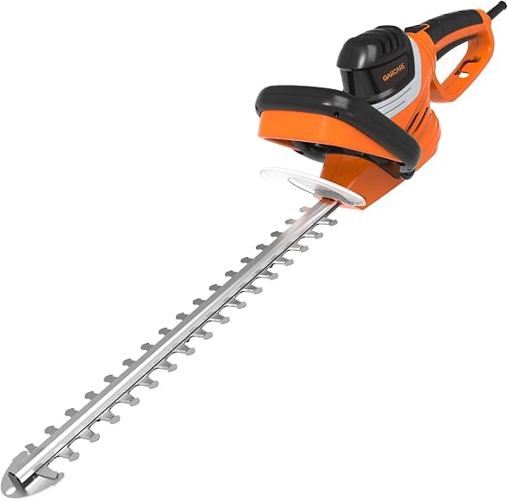 GARCARE Corded Electric Hedge Trimmer 4.8A Hedge Shears 610mm Laser Blade | Electric Tree Trimmers, Branch Cutter, 18mm Cutting Capacity, Rotary Handle, Blade Cover Included, For Bushes & Shrubs