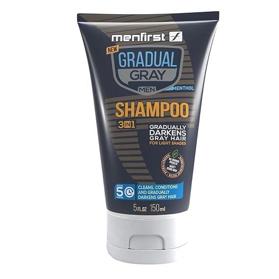 MENFIRST Gray Reducing Shampoo for Men - Hair Darkening | Anti Grey Hair Color Restoring Treatment, Harsh Chemical-Free, Light Brown to Blonde Shades, 5 oz