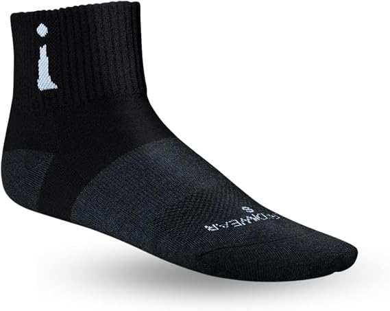 Incrediwear Active Socks Quarter Socks and Athletic Socks for Men and Women (Black, Medium)