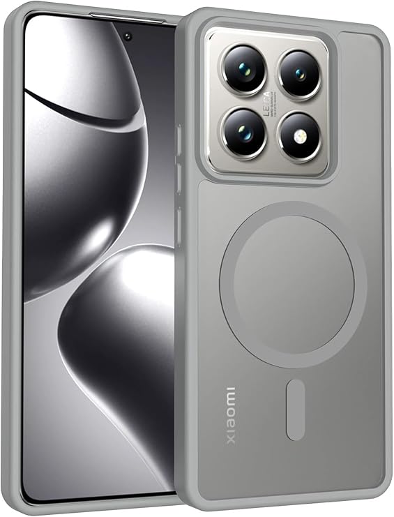 CONSTRAIN - Xiaomi Mi 14T Pro ile uyumlu Ve Kılıf Kamera Çıkıntılı Magsafe ile uyumlu Şarj Destekli Hassas Tuşlu Mat Kapak - Gri