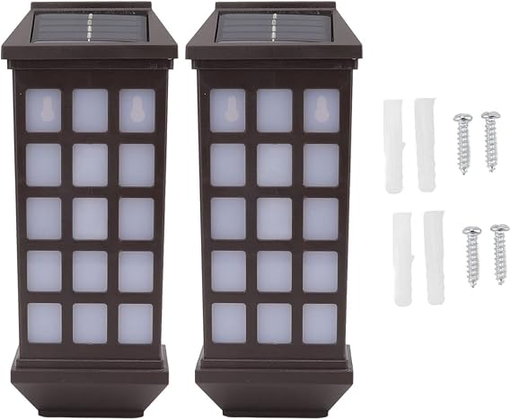 2 Sets Solar Wall Sconce Wall Light Outdoor Decoration Outdoor Wall Sconce Up LED White Light Intelligent Control Wall Lamp for Patio Courtyard Decoration