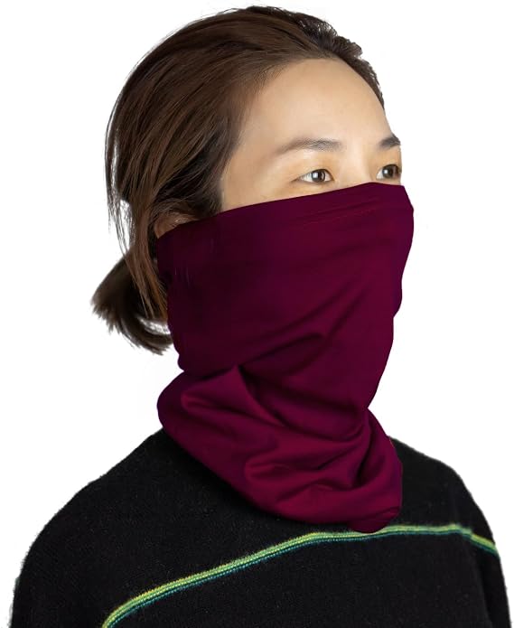 SHEEP RUN 100% Merino Wool Lightweight Wicking Breathable Hiking Unisex Multipurpose Tube Mask Neck Gaiter