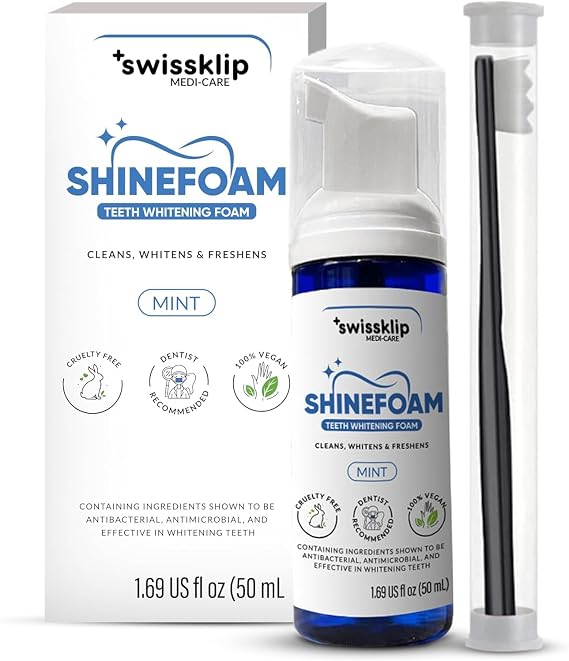 Swissker by Swissklip Foam Toothpaste Teeth Whitening with Nano Toothbrush