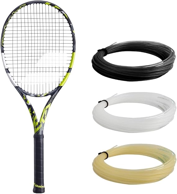 Babolat Pure Aero + Tennis Racquet 7th Generation - 16g White Babolat Syn Gut String with Mid-Range Tension