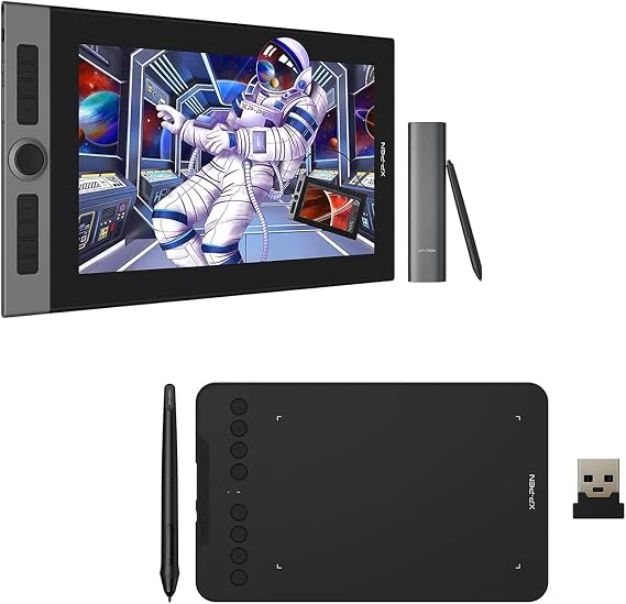 XP-PEN Artist Pro 16 Drawing Tablet with Screen 15.6 Inch Drawing Display Full Laminated Graphics Pen Display & XP-PEN Deco mini7W Wireless Graphics Drawing Tablet 7X 4.37 Inches