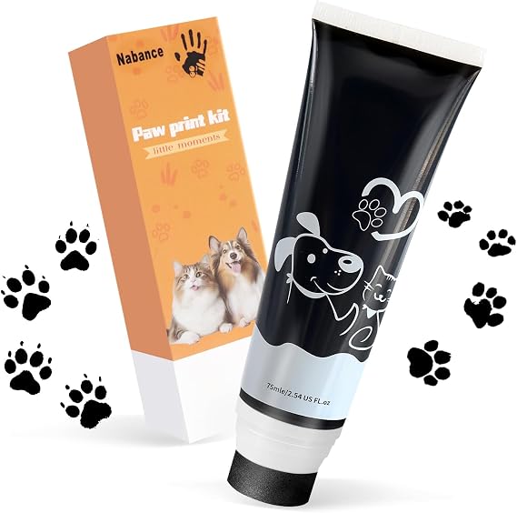 Nabance Pet Paw Print Paint for Dogs & Cats, Non-Toxic Keepsake, 2.54 fl oz | Washable Dog Safe Paint for Paw and Nose Prints, Create Lasting Pet Keepsakes & Gifts for Pet Lovers