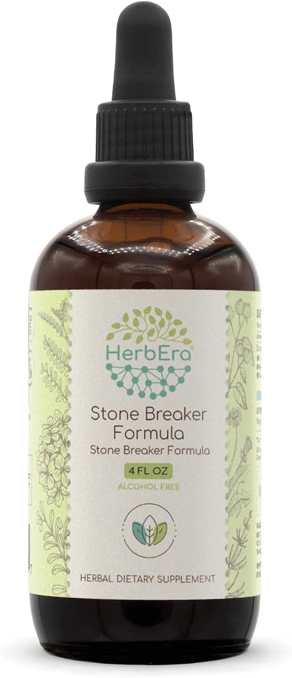 HerbEra Stone Breaker Formula B120 Alcohol-Free Extract Tincture: Stonebreaker Herb, Burdock Root, Horsetail Herb, Hydrangea Root, Uva Ursi Leaf, Dandelion Root. Stone Breaker Formula 4 Fl Oz
