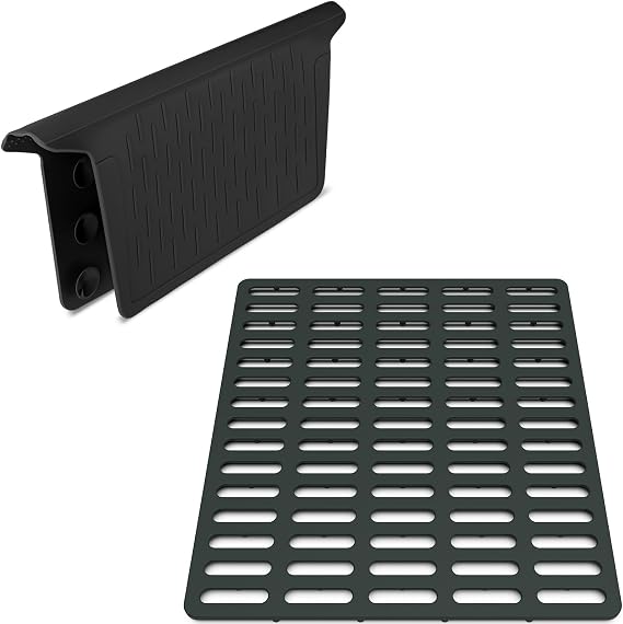 Sink Divider Mat Silicone Sink Mat Kitchen Protector Black