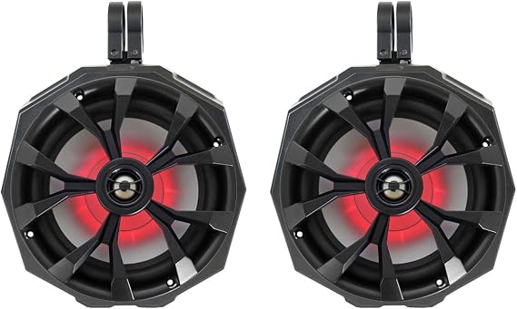 Audiosavings Bundle (2) Rockville 8" Speakers+SSV Swivel Cage Pods for Polaris RZR PRO XP w/2" Cage (Items 2)