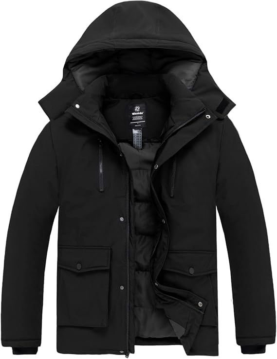 wantdo Men's Thicken Winter Coat Warm Parka Jacket Puffer Jacket with Hood
