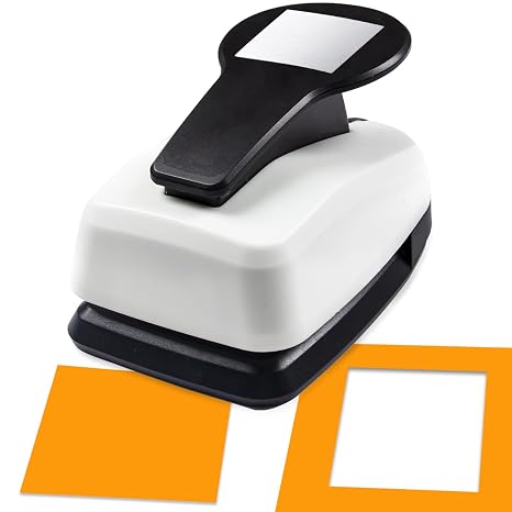 Square Hole Punch, 1.5 inch Square Paper Punch, Squares Punches for Paper Crafts, Scrapbooking Punches, Shape Hole Puncher, Squares Craft Puncher