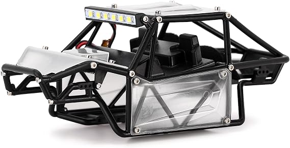 INJORA 34g Rock Buggy Body Shell Nylon Chassis Kit for SCX24 C10 JLU Bronco Base Camp 4Runner Axial 1/24 RC Crawler Car Upgrade Parts (Clear)