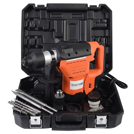 SDS 1-1/2" Electric Rotary Hammer Drill Plus Demolition Bits Variable Speed New