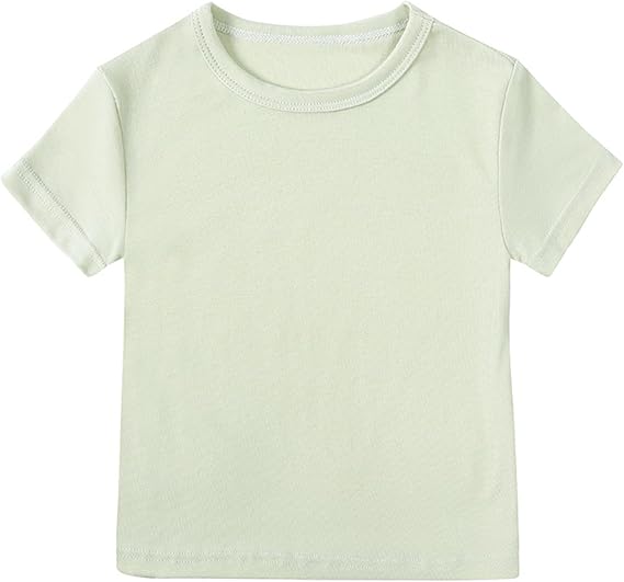 Modal Cotton Toddler Tee - Ultra-Soft Short Sleeve Shirt 6 Solid Colors | Boys & Girls 0-7 Years
