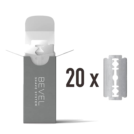 Bevel Safety Razor Replacement Blades 20 Pack, Double Edge Safety Razor