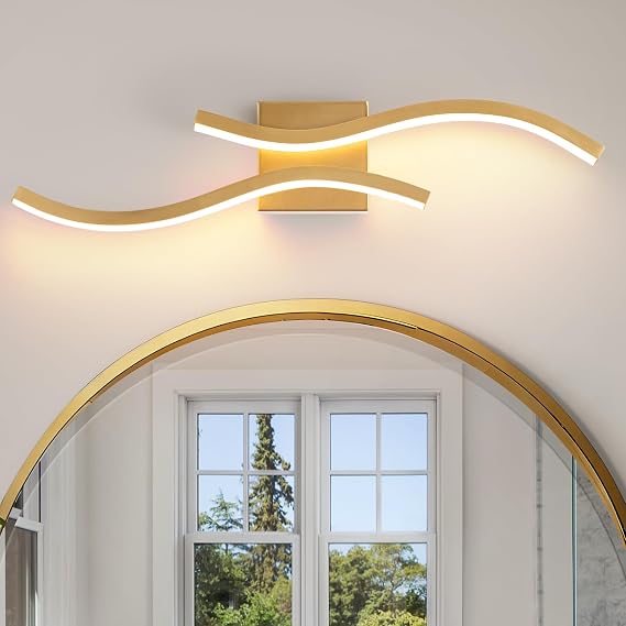 Bathroom Vanity Light Fixture, 26W 5CCT Dimmable Modern Led Bathroom Light Fixtures Over Mirror, Gold LED Vanity Lighting Bar for Bathrooms (Gold, 24inch)