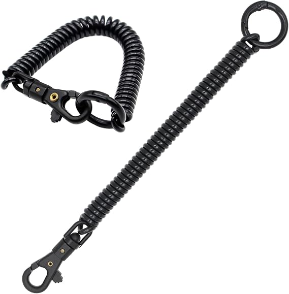 TENOC Spiral Coil Spring Keychain, Anti-lost Key Chain Holder Lanyard Cord with Lobster Clasp