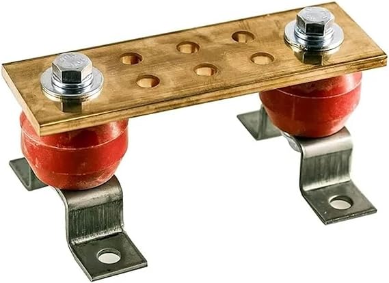 Copper Bus Bar - 6" Ground Bar - Grounding Kit - Terminal Busbar - Grounding Terminal - Electrical Ground Bar - Grounding Busbar - Copper Ground Bus 2.5kV Insulators - Copper Ground Rod