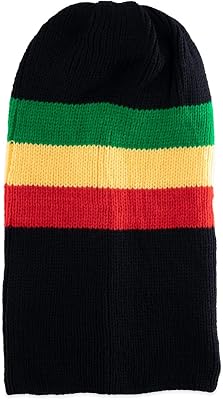 Unisex Rasta Cap Knit Jamaican Rasta Hats for Men Women Reggae Beanie Dreadlock Cap