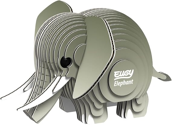EUGY Elephant 3D Puzzle, 31 Piece Paper Craft Kit for Kids 6+