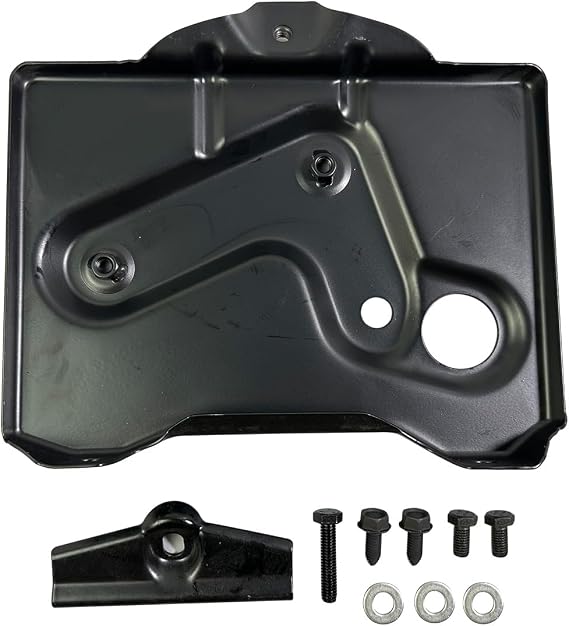 7pcs Battery Tray Kit Black Steel Compatible with Chevy Camaro 1970 1971 1972 1973 1974 1975 1976 1977 1978 1979 1980 1981, w/Hold down Clamp & Bolt Z28 SS RS