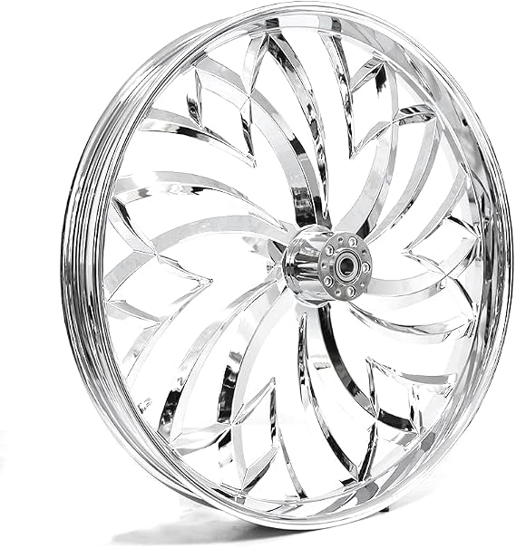 26"x3.5" Heavy Duty Billet Front Rim 5-Spoke Deep Concave Design, CNC Machined Contrast Cut, Strong & Lightweight, Corrosion Resistant, Tubeless Ready Fits Harley Touring ABS 08-23