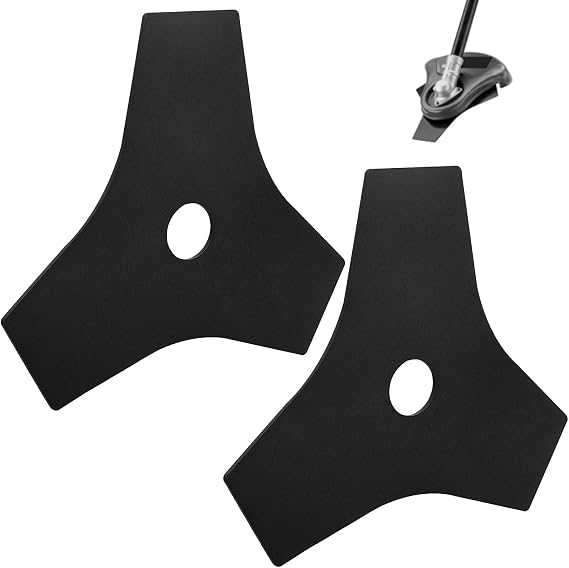 2 Pack AC04105 8 Heavy Duty Reversible Steel Tri-Arc Brush Cutting Replacement Blade Compatible with Ryobi for Mdoels RY254BC, RY40255, RYBRC77 Hardened Steel