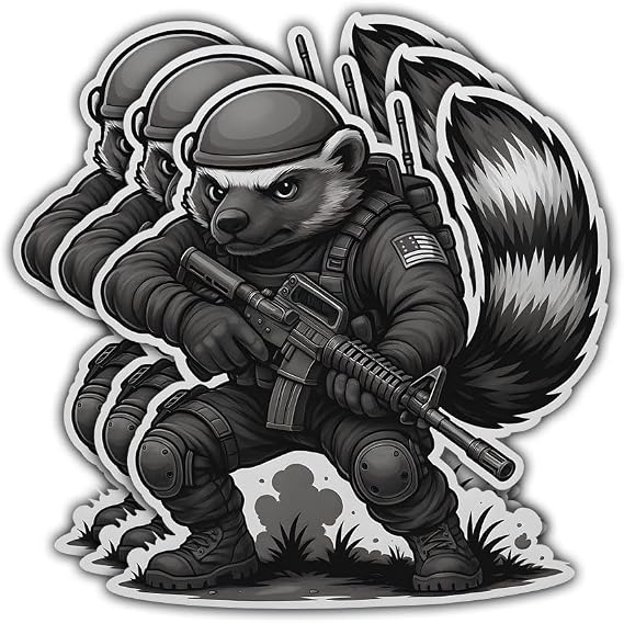 (3pcs-3in) Tactical Honey Badger Sticker Stickers Funny Military Animal Art