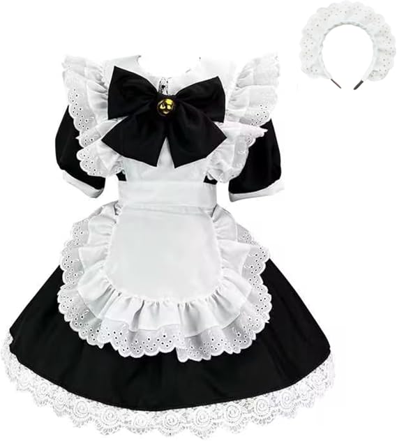 Colorful House Women's Anime Cosplay French Apron Maid Fancy Dress Costume