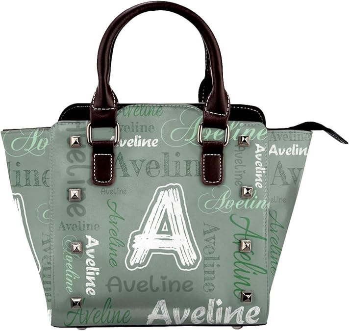 Custom Name Leather Handbag For Women Customized Tote Bags For Woman Personalized Purse With Strap