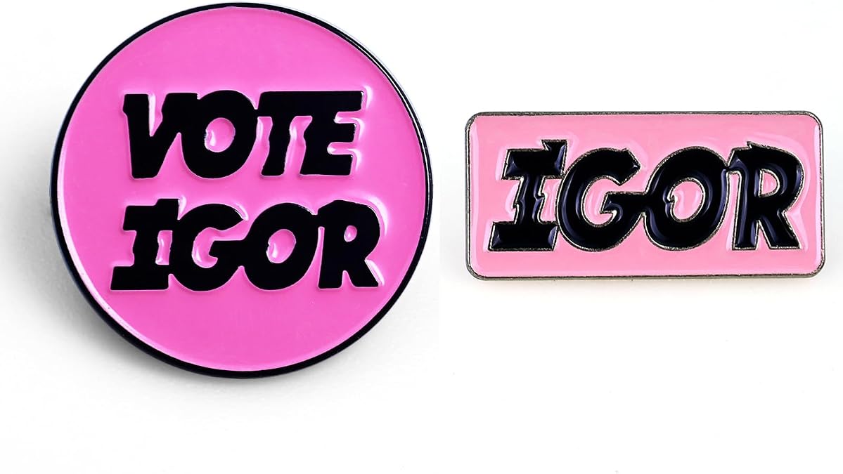 VOTE IGOR and IGOR Enamel Pins, 1.1 Inche