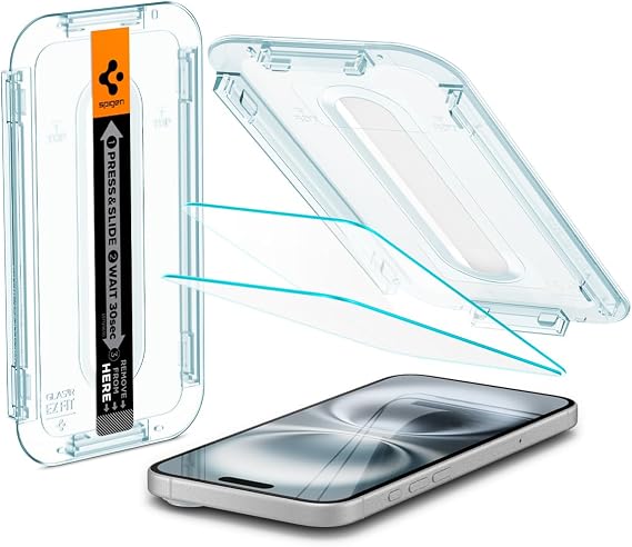 Spigen GlasTR EZ FIT Screen Protector for iPhone 16 Plus/15 Plus