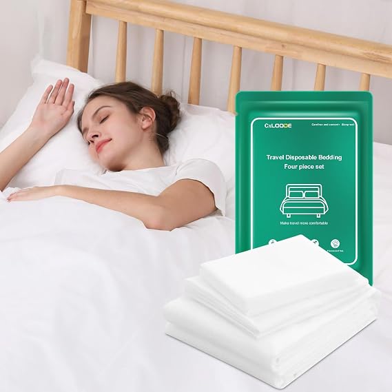 4 PCS Disposable Bed Sheet for Travel Disposable Sheets for Hotel