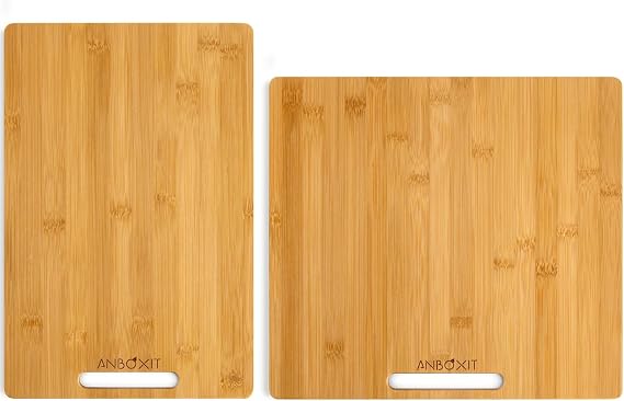 ANBOXIT Appliance Slider, Deep - Medium & Wide - Medium, Bamboo Sliding Tray for Coffee Maker, Kitchen Countertop Appliance Rolling Tray, Coffee Pot Slider Tray with Rubber Wheels