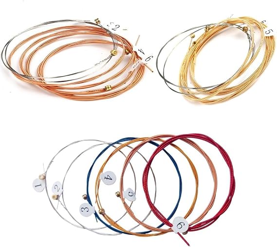 3 Sets of 6 Guitar Strings Basic Strings Set Strings for Folk Guitar Replacement Strings 18 Pieces Metal String Set Acoustic Guitar Strings