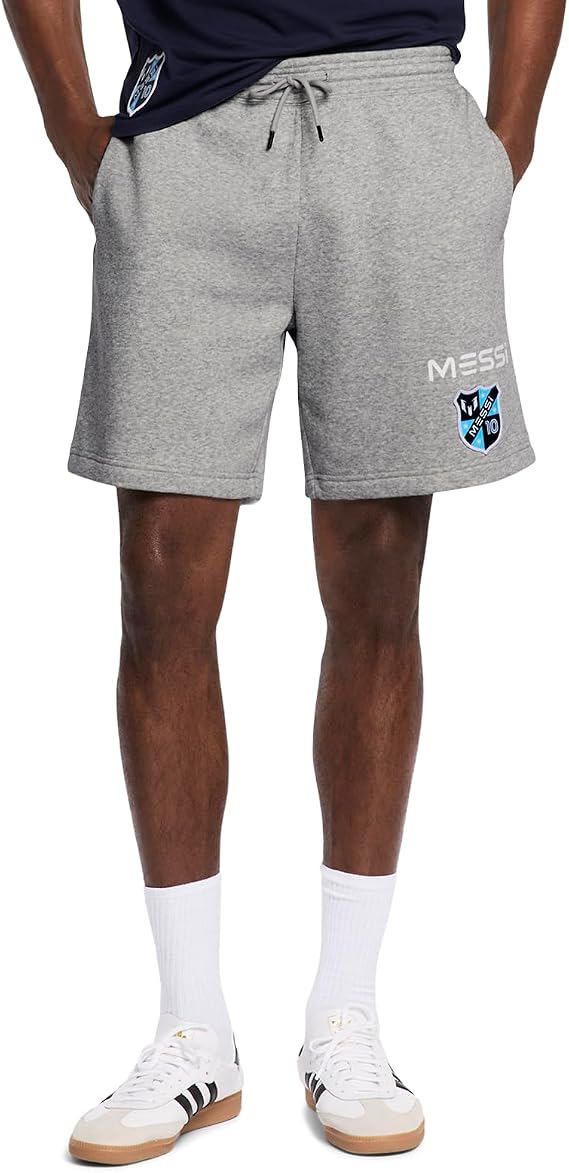 Messi Men's Lifestyle Fleece Jogger Shorts with Drawstring Closure