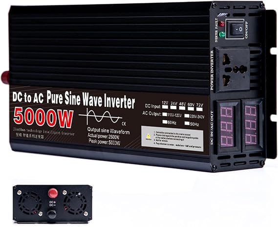 Power Inverter DC 12V 24V to AC 220V 3000W/4000W/5000W Peak Solar Inverter Pure Sine Wave Power Inverter with LCD Display