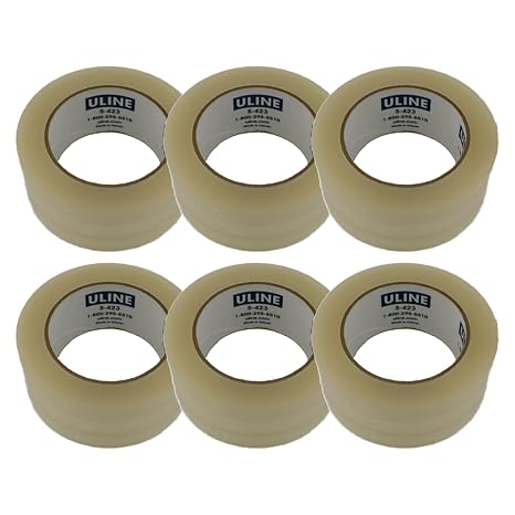 ULINE 2 Mil Clear Packing Tape, 2" x 110 yds | Part # S-423 (6 Rolls)