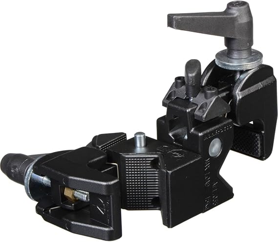 Manfrotto 038 Double Super Clamp | Secure mounting for studio, lighting and grip equipment with dual locking jaws and wedge inserts