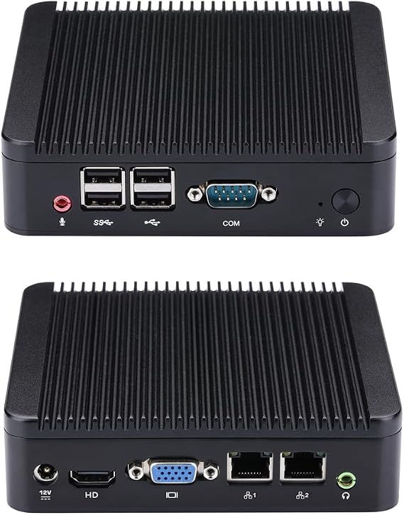 Qotom Mini PC Q210S-S01 with 4GB RAM 64GB SSD, Core i3 Processor, Dual Core 1.8 GHz, 2 LAN Mini PC X86