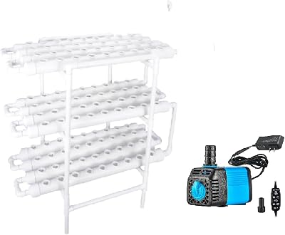Hydroponics Growing System Kit with Water Pump Set,108 Plant Sites 3 Layers Food-Grade PVC-U Pipes for VegetablesTall Model