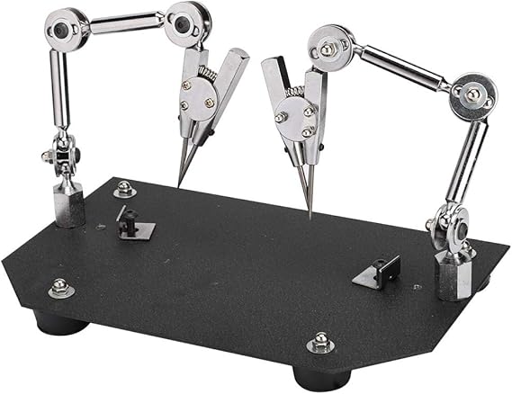 Welding Work Clip Station Auxiliary Welding Work Clip, 2Clips Adjustable Rotating Welding Fixture Table Clip Clamp for Soldering Repairing, Universal Helping Hand Soldering Work