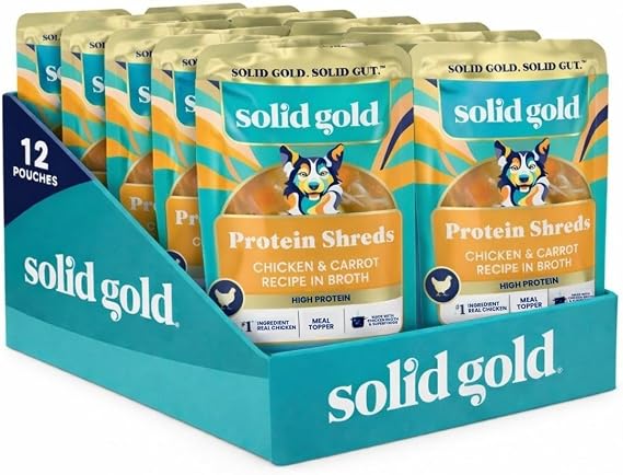Solid Gold Chicken & Broth Dog Food Topper for Picky Eaters, 12 Pouches