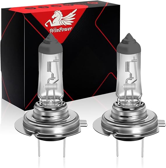 WinPower H7 Halogen Headlight Bulb Bright Warm White 55W 4300K, Pack of 2 | High Low Beam Fog Light Replacement Car Motorcycle PX26D Lamp